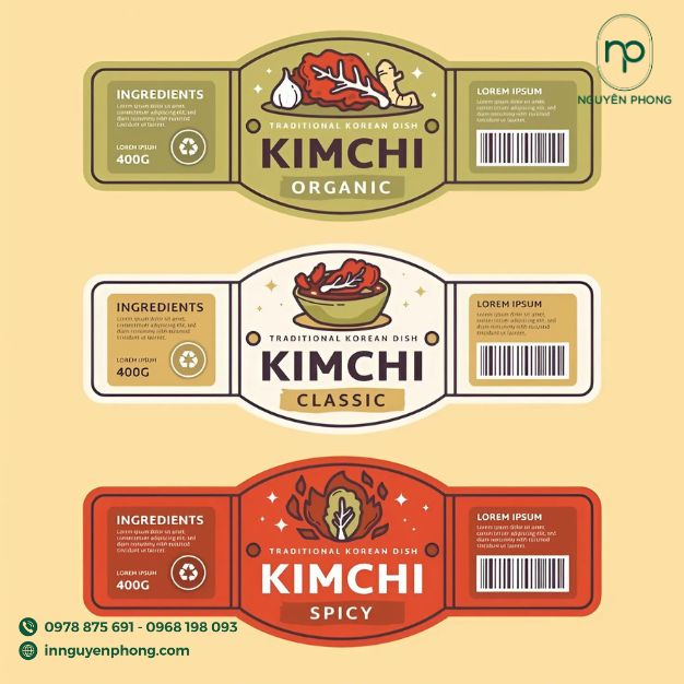 in tem nhãn kim chi cần những thông tin gì